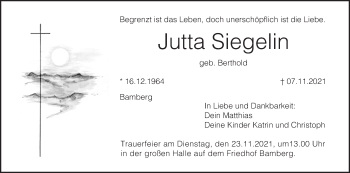 Anzeige von Jutta Siegelin von MGO