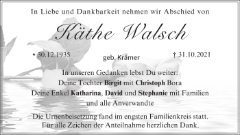 Anzeige von Käthe Walsch von MGO
