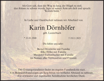 Anzeige von Karin Dörnhöfer von MGO