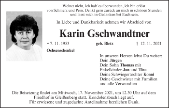 Anzeige von Karin Gschwandtner von MGO
