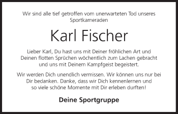 Anzeige von Karl Fischer von MGO