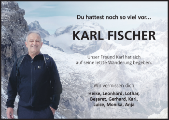 Anzeige von Karl Fischer von MGO