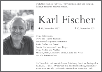 Anzeige von Karl Fischer von MGO
