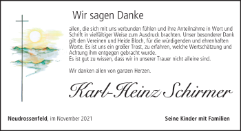 Anzeige von Karl-Heinz Schirmer von MGO