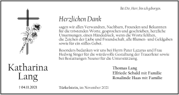 Anzeige von Katharina Lang von MGO