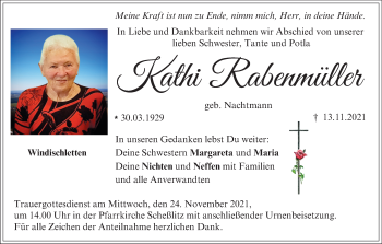 Anzeige von Kathi Rabenmüller von MGO