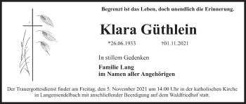 Anzeige von Klara Güthlein von MGO