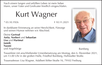 Anzeige von Kurt Wagner von MGO