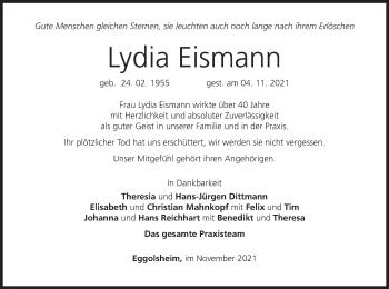 Anzeige von Lydia Eismann von MGO