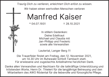 Anzeige von Manfred Kaiser von MGO