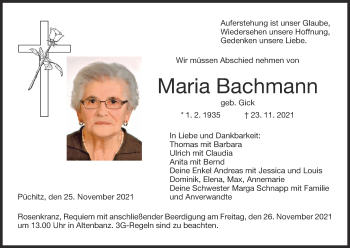 Anzeige von Maria Bachmann von MGO