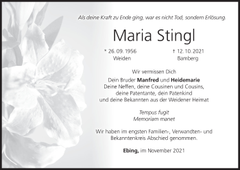Anzeige von Maria Stingl von MGO