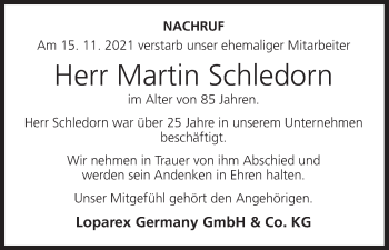 Anzeige von Martin Schledorn von MGO