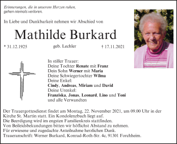 Anzeige von Mathilde Burkard von MGO