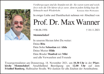 Anzeige von Max Wanner von MGO