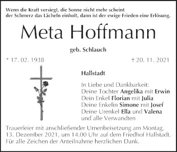 Anzeige von Meta Hoffmann von MGO