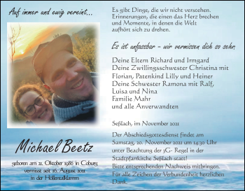 Anzeige von Michael Beetz von MGO