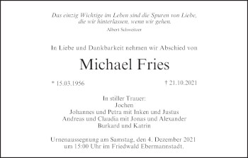 Anzeige von Michael Fries von MGO