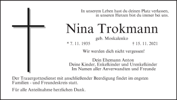 Anzeige von Nina Trokmann von MGO