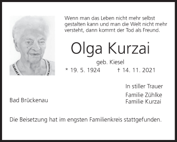 Anzeige von Olga Kurzai von MGO