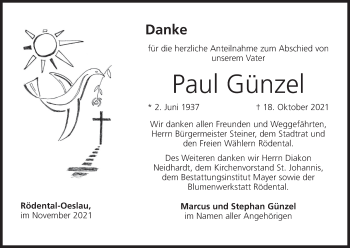 Anzeige von Paul Günzel von MGO