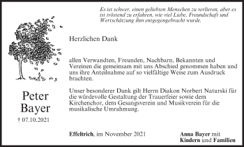 Anzeige von Peter Bayer von MGO