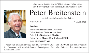 Anzeige von Peter Breitenstein von MGO
