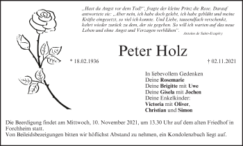 Anzeige von Peter Holz von MGO