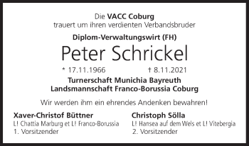 Anzeige von Peter Schrickel von MGO
