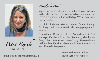 Anzeige von Petra Karch von MGO