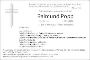 Anzeige von Raimund Popp von MGO