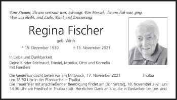Anzeige von Regina Fischer von MGO