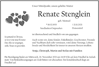 Anzeige von Renate Stenglein von MGO