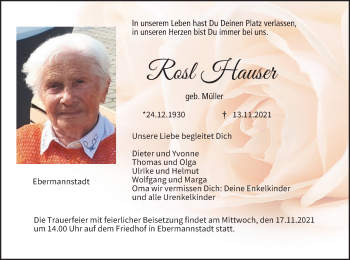 Anzeige von Rosl Hauser von MGO