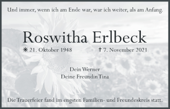 Anzeige von Roswitha Erlbeck von MGO