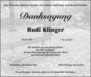 Anzeige von Rudi Klinger von MGO