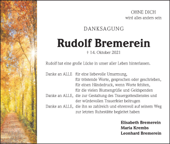 Anzeige von Rudolf Bremerein von MGO