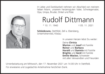 Anzeige von Rudolf Dittmann von MGO