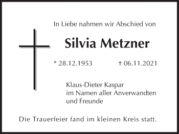 Anzeige von Silvia Metzner von MGO