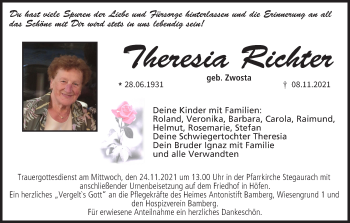 Anzeige von Theresia Richter von MGO