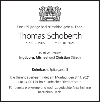 Anzeige von Thomas Schoberth von MGO