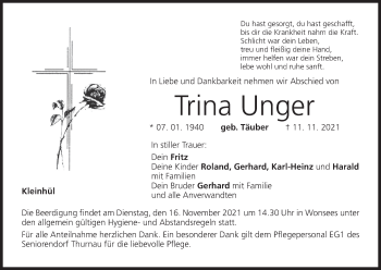 Anzeige von Trina Unger von MGO