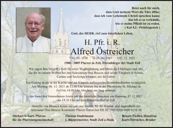 Anzeige von Alfred Östreicher von MGO