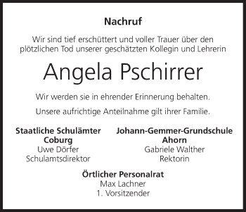 Anzeige von Angela Pschirrer von MGO