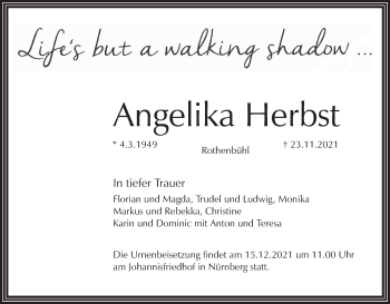 Anzeige von Angelika Herbst von MGO