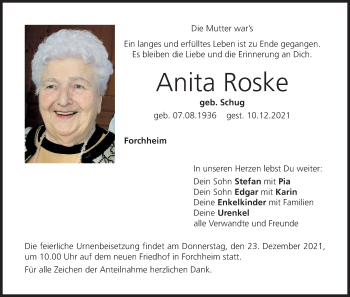 Anzeige von Anita Roske von MGO