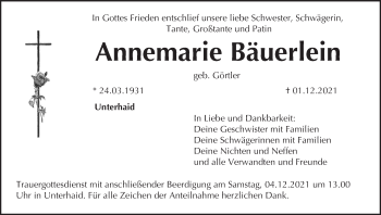 Anzeige von Annemarie Bäuerlein von MGO