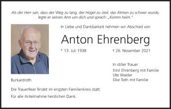 Anzeige von Anton Ehrenberg von MGO