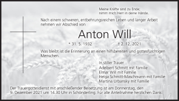 Anzeige von Anton Will von MGO