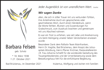 Anzeige von Barbara Felsen von MGO